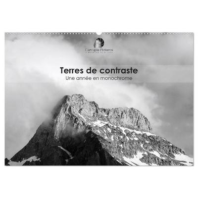 Terres de contraste – Une année en monochrome (Calendrier mural 2026 DIN A2 vertical), CALVENDO calendrier mensuel