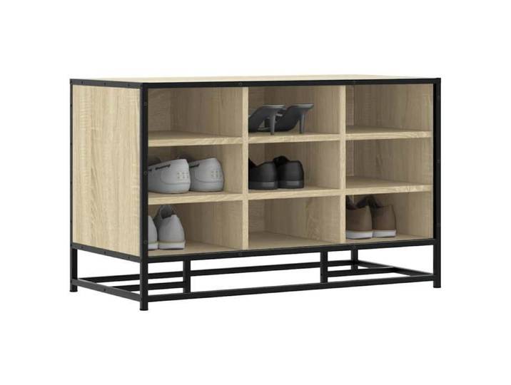Banc à chaussures chêne sonoma bois d'ingénierie et métal banc banquette de couloir siège de couloir banc de 849230