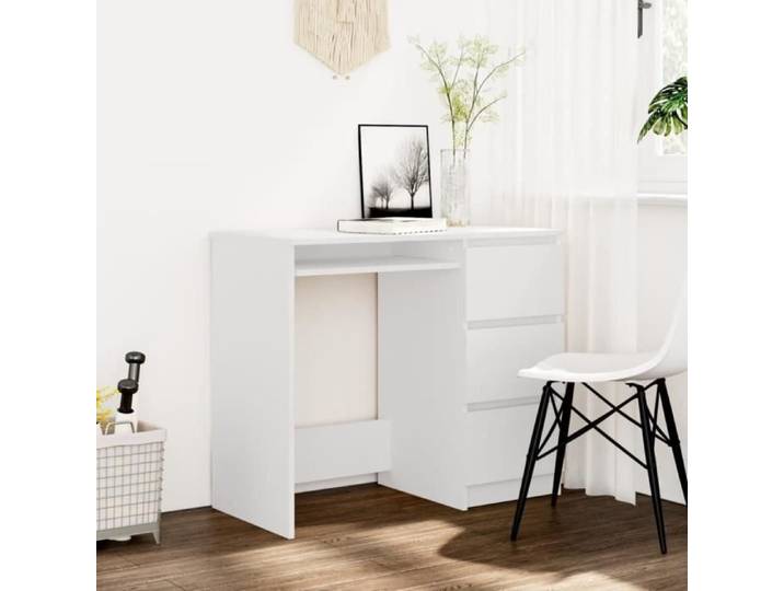 Elegant Table travail - Bureau Blanc 90x45x76 cm Aggloméré Bonne vie 38451 - Blanc 29 Kg