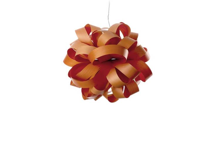LZF LUZIFER lampe à suspension AGATHA BALL (Orange - Vernis à bois)