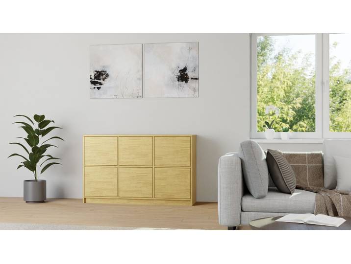 Elegante Schubladenkommode Eiche Natur geölt