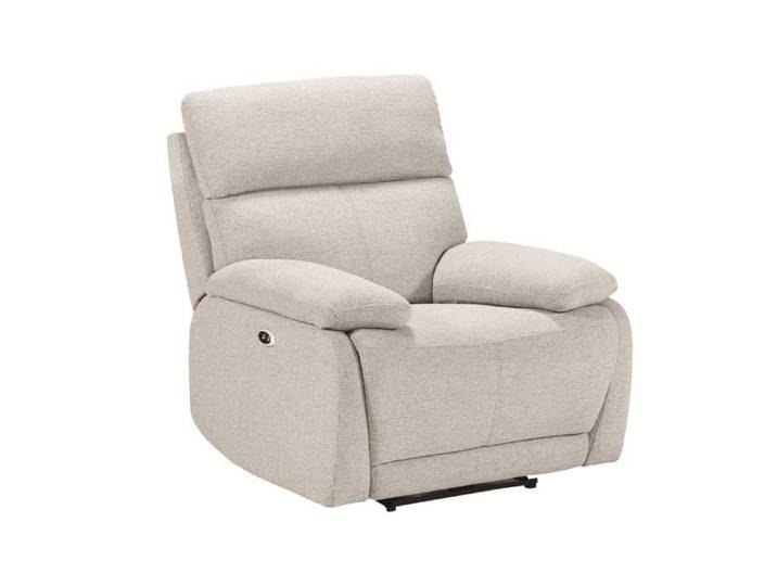 Fauteuil relax électrique tissu polyester gris clair - MIGUEL