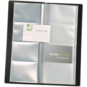 Q-Connect Visitenkartenmappe KF03664, schwarz, A5, aus Kunststoff, für 160 Karten