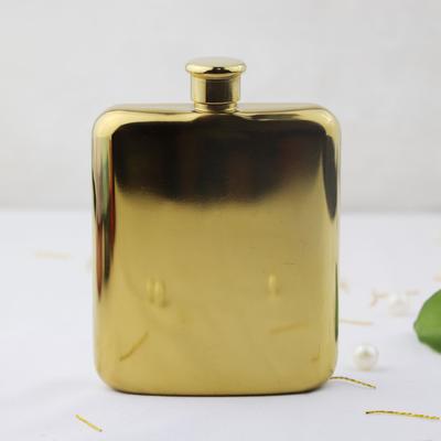 Modern Mode Marketplace Portable Stainless Steel Flask For Whiskey And Spirits gold