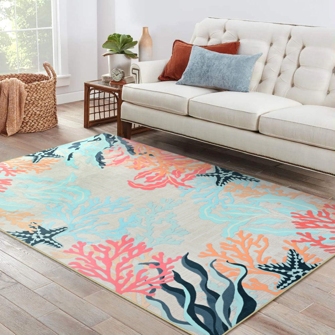 Lochas Vintage Look Shag Area Rug Beige Rectangle 153 x 244 cm