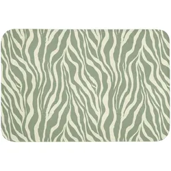 BADEMATTE Zebra - Motiv - Grün Badvorleger 90x60 cm