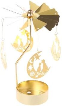 Uplift Picks Elegant Metal Rotating Tea Light Candle Holder For Christmas Weddings And Dinner Parties moon Cat