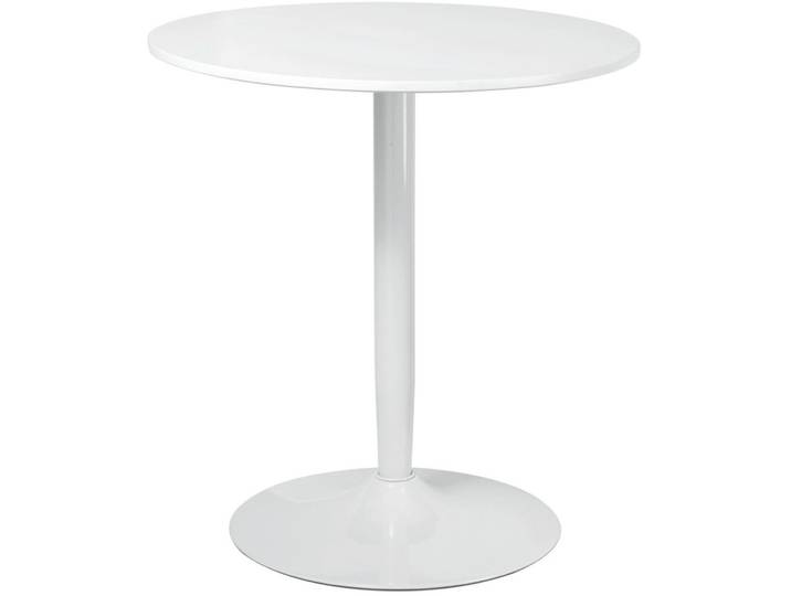 Modfu Esstisch aus MDF 70x70x75 cm Weiß platzsparend, mit Stahlsockel und rutschfester Unterseite, 70x75x70 cm, Esszimmer, Esstische