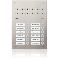Ritto RGE1812325 Acero pur Edelstahl-Türstation Audio, 12 WE, Edelstahl