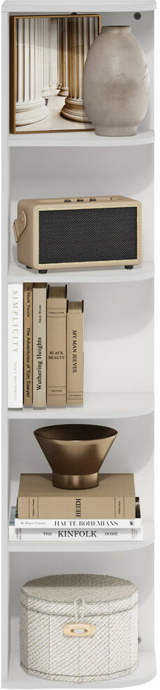 17 Stories Rind Corner Open Shelf Bookcase White 134cm H x 31cm W x 24cm D
