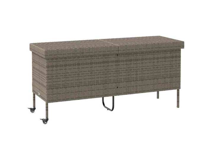 Boîte de rangement de jardin et roues gris résine tressée boîte de rangement d'extérieur rangement de coussins de 4103833