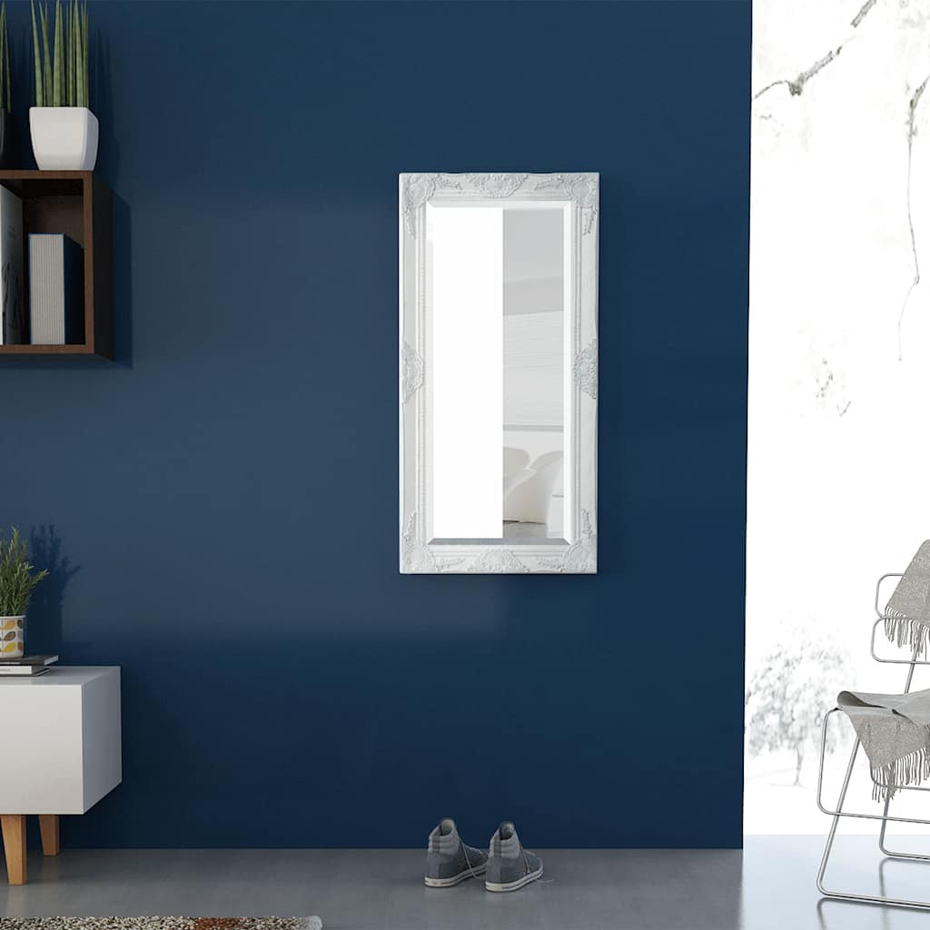 vidaXL Miroir mural style baroque 100x50 cm blanc