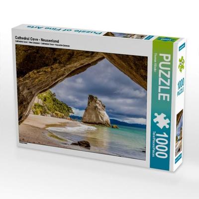 CALVENDO Puzzle Cathedral Cove - Neuseeland 1000 Teile Puzzle quer | 1000 Teile Lege-Größe 64 × 48 cm Foto-Puzzle für glückliche Stunden