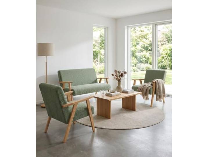 Family Meble Sitzgruppe Soler Angel – Zweisitzer-Sofa und 2 Sessel im Retro-Stil – Variante Angel 13