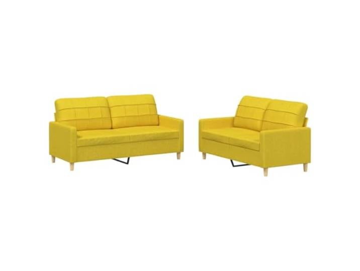GHVBNMF 2-TLG. Sofagarnitur 2-Sitzer Couch Set mit Kissen Hellgelb Komfortables Polstersofa Set für Wohnzimmer & Gästezimmer, dick gepolstert mit stabilem Sperrholz- & Metallgestell.