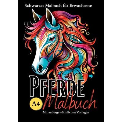 Schwarzes „Pferde Malbuch für Erwachsene“., Taschenbuch von Lucy´s Schwarze Malbücher, Tredition, 978-3-347-96815-8