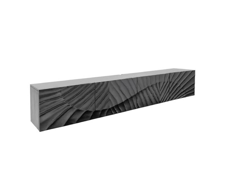 Riess Ambiente TV Lowboard Scorpion - 200x35x33cm - schwarz - Mangoholz Soft Close, handgefertigtes Unikat, montiert geliefert, natürliche Maserung, modernes Design