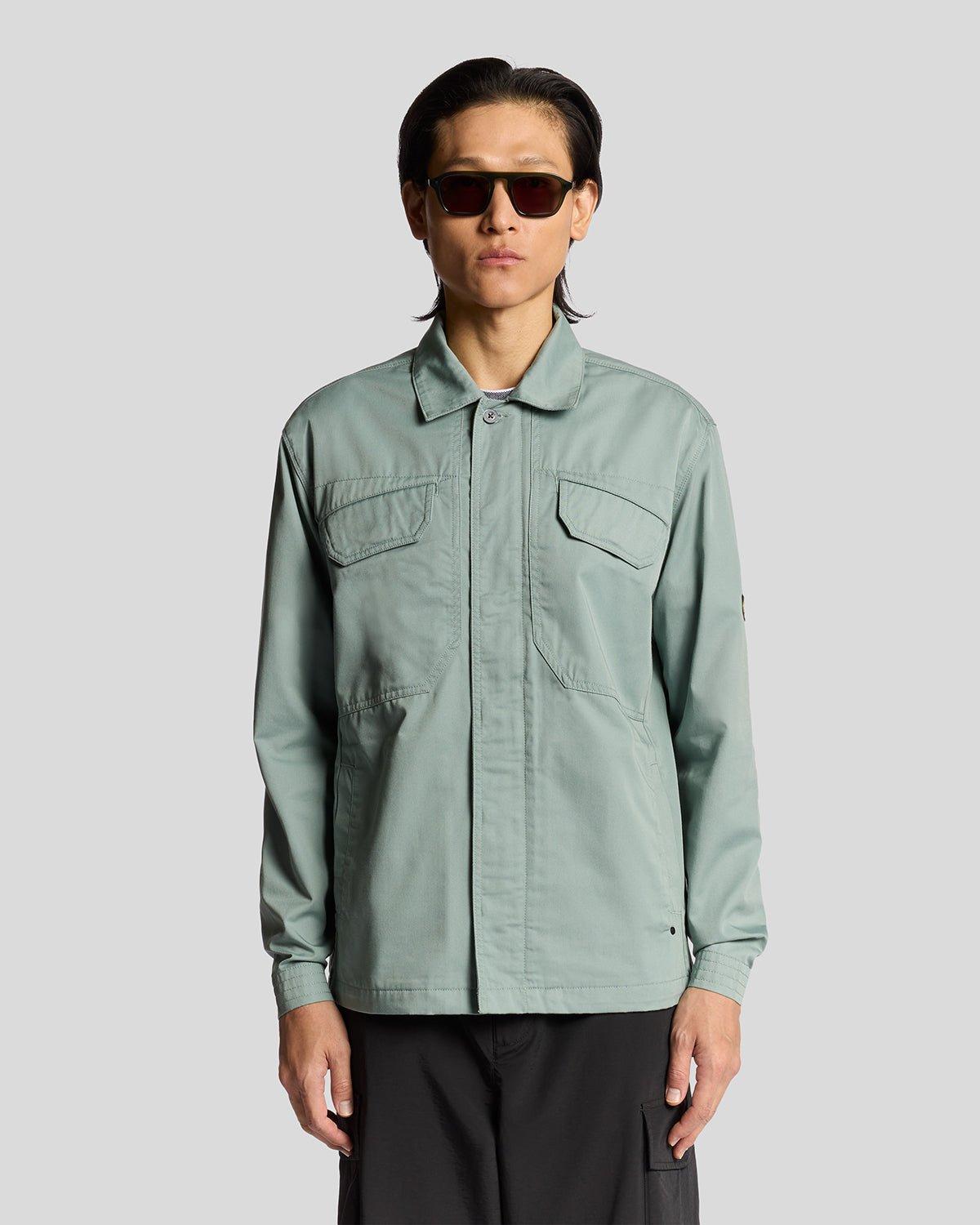 Lyle & Scott Multi-Pocket Full-Zip Overshirt - Mintgrün