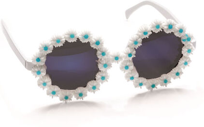 Brille "Blumen", blau