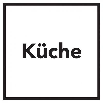 Aufkleber I Türschild Küche, Folie, selbstklebend, 150x150mm