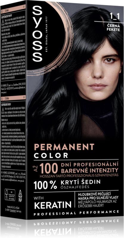Syoss Permanent Color coloration cheveux permanente teinte 1_1 Black 1 pcs