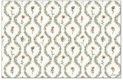 FirstDawn "Garden Lattice 24 Sheet Reusable Premium Paper Stock Placemats in Resealable Storage Bag Made in The USA 17"" x 11"""