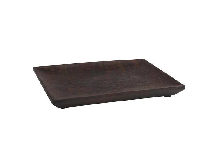Aquanova Dekotablett, Dunkelbraun, Holz, Ebenholz, massiv, Holz, rechteckig, 20x2.5x25.5 cm, Fsc, robust, Geschirr, Tischkultur & Serviergeschirr, Tabletts
