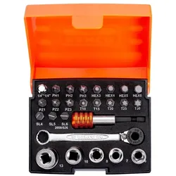 Bahco 1/4" Standard Steckschlüssel Satz 26-tlg. 2058/S26 Bits Bitsatz Bitset