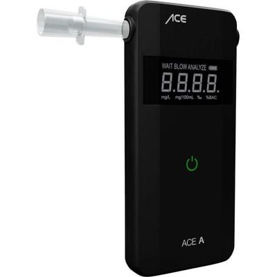 ACE A Alkoholtester Schwarz 0 bis 4 ‰ Verschiedene Einheiten anzeigbar, Alarm, inkl. Display, Countdown-Funktion