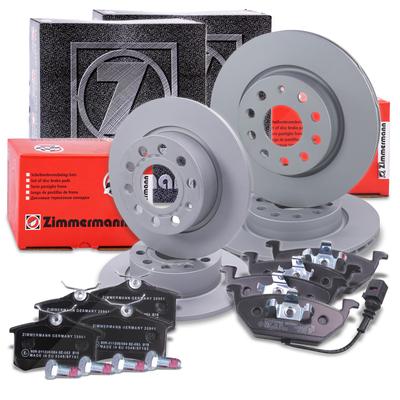 Zimmermann Bremsscheiben+Beläge Vorne+Hinten [Hersteller-Nr. 10702136] für VW, Seat, Audi, Skoda