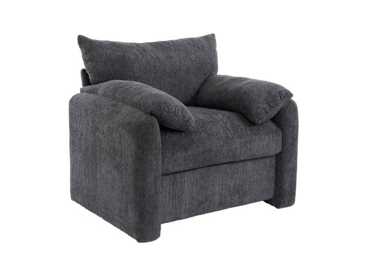 Fauteuil en chenille gris