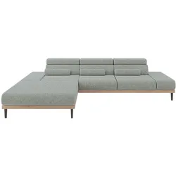 ELEKTRISCHES ECKSOFA Links MONA 316x205x85 Grün Velours