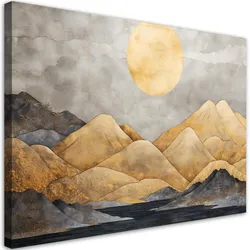 WANDBILD goldene berge landschaft abstrakt