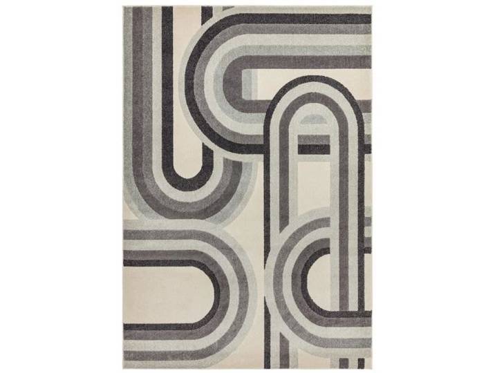 Tapis de salon - AVON - Vintage - Tissé plat - Gris 80x150 cm