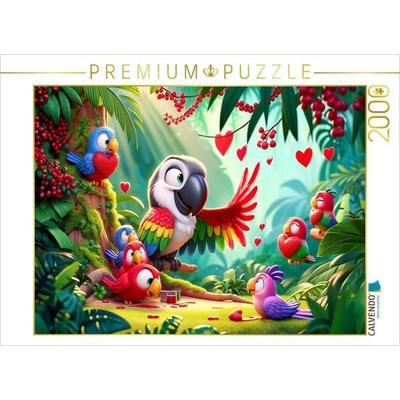 CALVENDO Puzzle Herzflüsterer des Dschungels: Der charismatische Papagei | 2000 Teile Lege-Größe 90x67cm Foto-Puzzle für glückliche Stunden