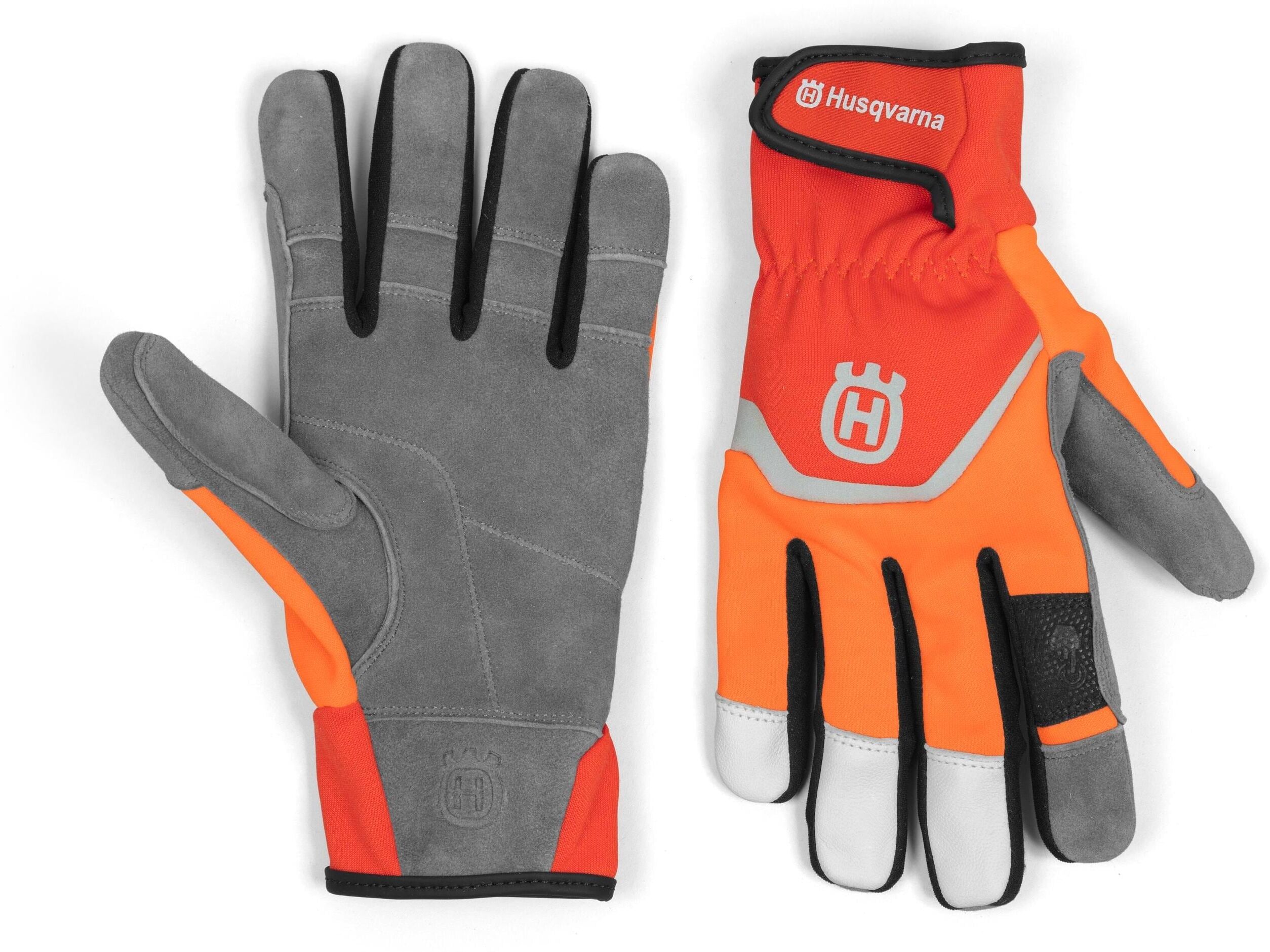 Gartenhandschuhe HUSQVARNA "Technical Light 9", orange (orange, schwarz), Leder, Handschuhe, Gartenhandschuhe orange, schwarz Einheitsgröße