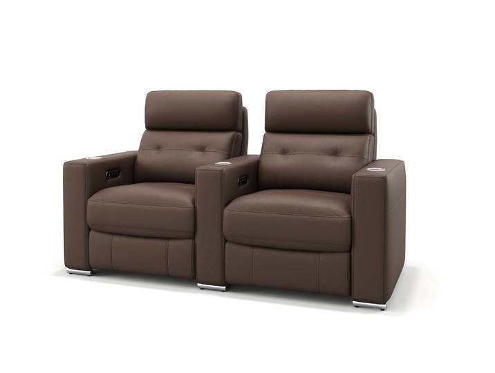 Leder 2 Sitzer Sofa MATERA mit Sitztiefenverstellung