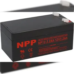 NPP NP12-3.2 AGM Akku 12V 3,2Ah – passend für Notlicht, Alarm & Steuerung