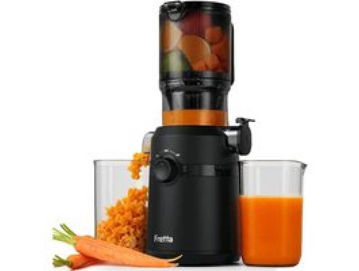 Extracteur De Jus Extracteur De Jus De Fruits Et Légumes Entiers Grande Ouverture De 108Mm Slow Juicer 1L Capacité 200W(Noir)