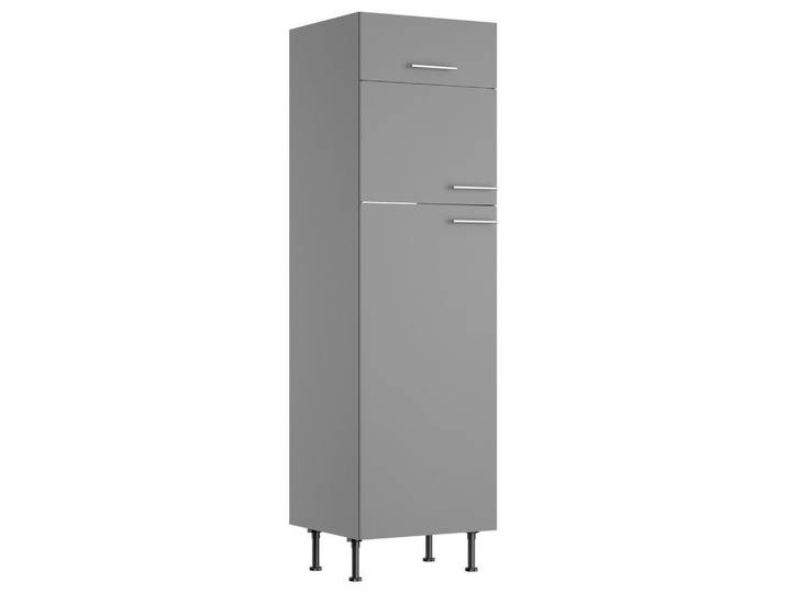 Optifit Geräteumbauschrank, Grau, einzeln stellbar, 60x211.8x58.1 cm, Made in Germany, DIN EN ISO 14001, DIN EN ISO 50001, DIN EN ISO 9001, Zusatzausstattung erhältlich, Küchen, Küchenmöbel, Küchenschränke, Geräteumbauschränke