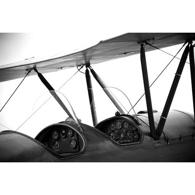 Fototapete PAPERMOON "Flugzeug Schwarz & Weiß", schwarz (schwarz, weiß), B:2,5m L:1,86m, Vlies, Tapeten
