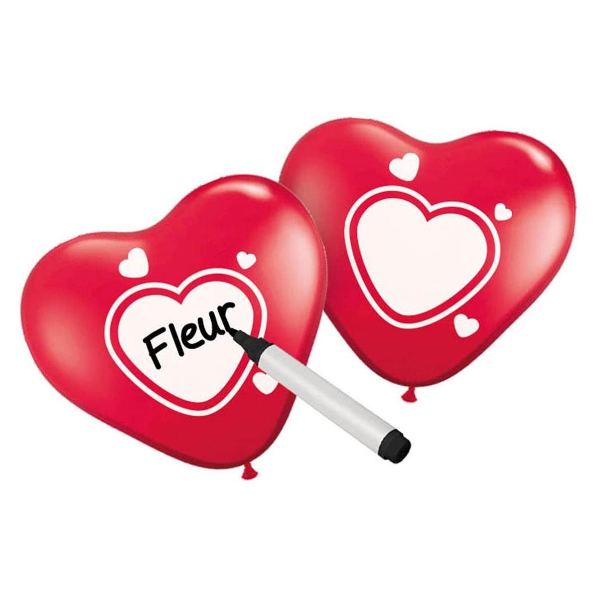 Folat Beschreibbare Luftballons Herz (6x) (08592)