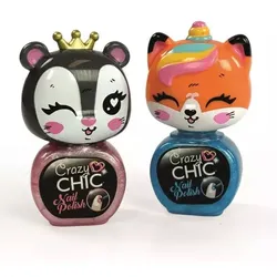 Crazy Chic: Nagellack-Set mit Tieren – 2-teilig, Blau & Rosa
