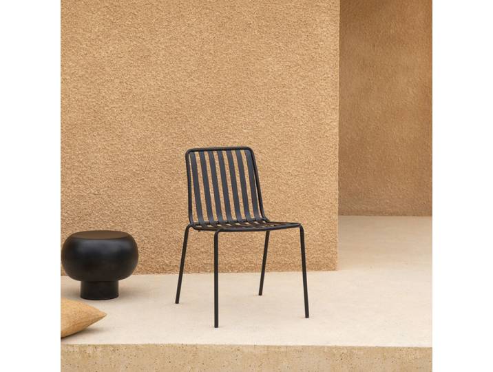Gartenstuhl Gaby aus lackiertem Metall, black - Schwarz