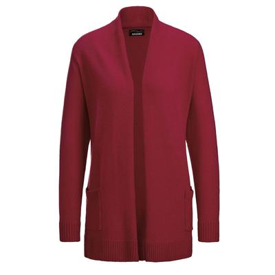 Strickjacke GOLDNER "Kurzgröße Langarm Cardigan aus Merino", Damen, Gr. 25, rot, Obermaterial: 100% Schurwolle WV., figurumspielend, weit Rippe, Strickjacken Strickjacke, Schalkragen