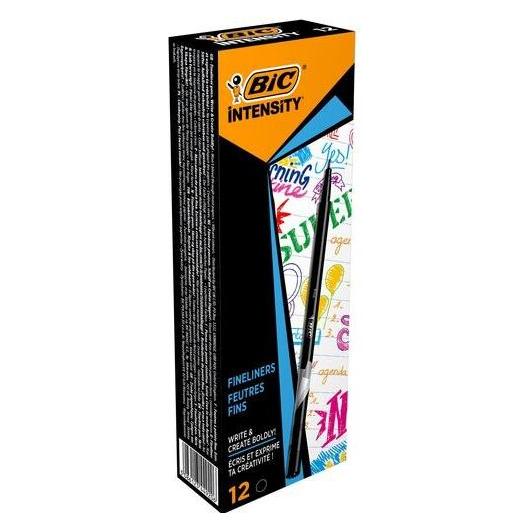 Bic Fineliner Intensity Fine, Strichfarbe: schwarz (12x) (942069)