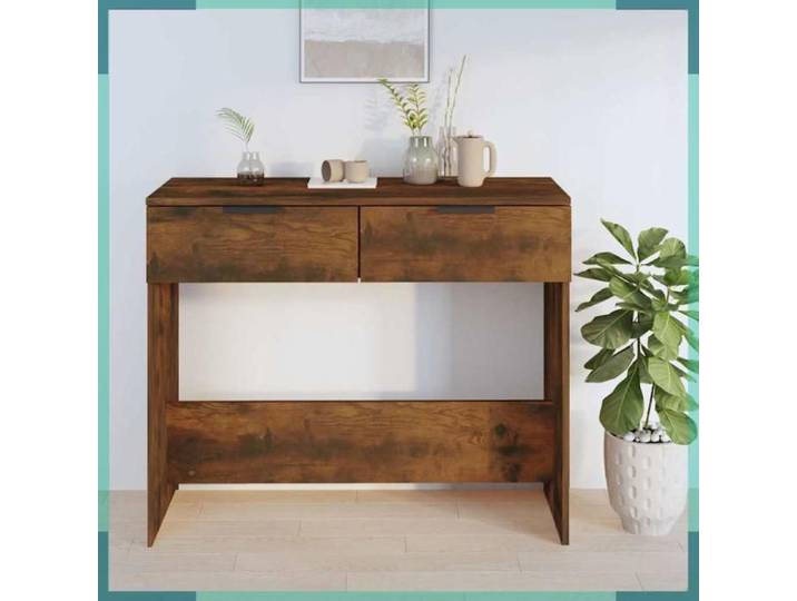 Table console - 817072 - chêne fumé - 90x36x75 cm - bois d'ingénierie