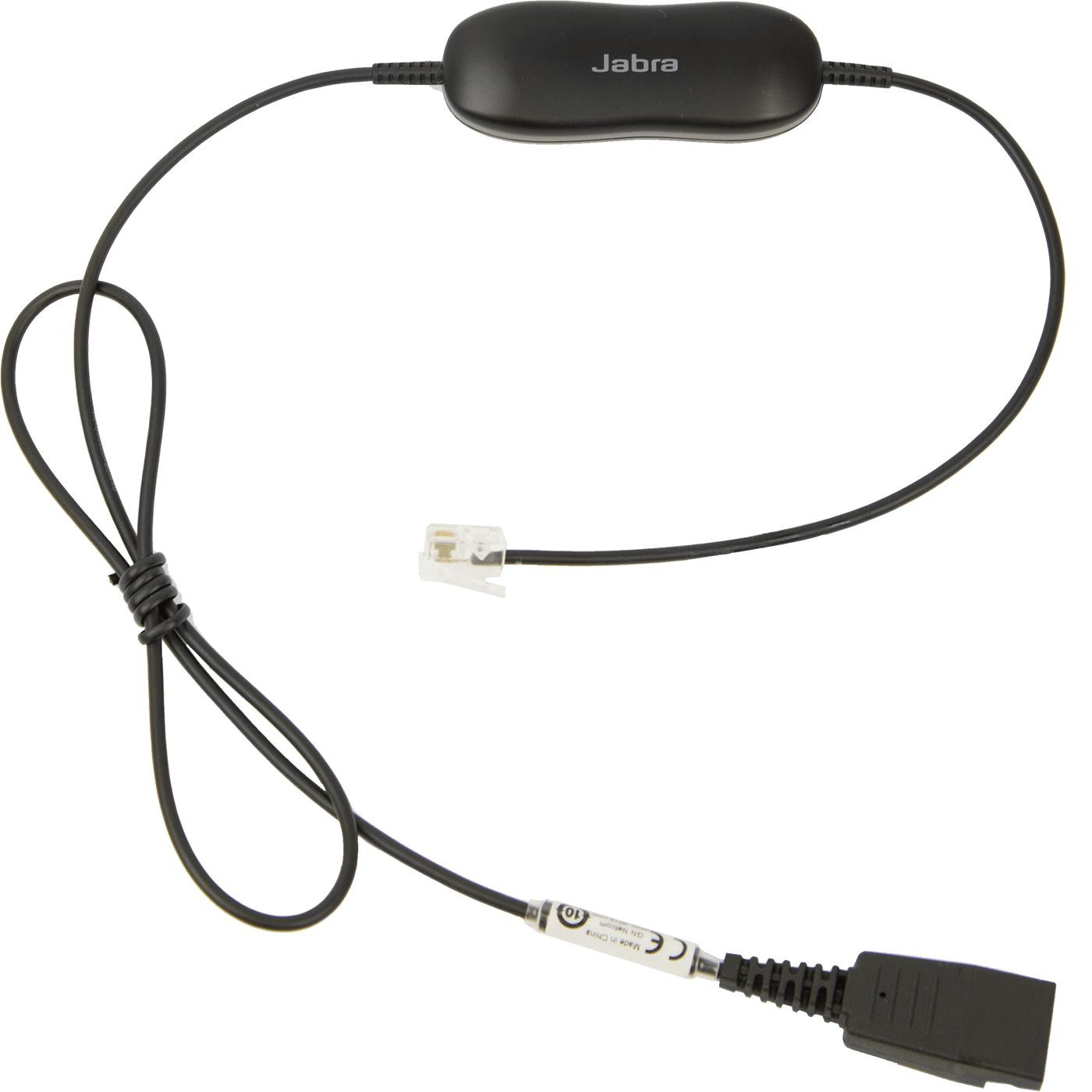Jabra Smart Cord rechte connector van QD naar RJ9 met 8-posities schakelaar compatibel met Avaya one-X 96XX-serie
