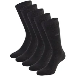 CINQUE Herren Socken, 5er Pack - Business-Socken, Baumwollmischung, Logo, einfarbig Anthrazit / 39-42