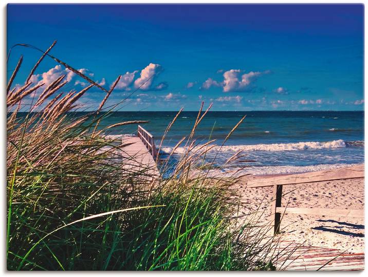 Leinwandbild ARTLAND Ostsee Impression Heiligenhafen , blau (farbe bild(er): blau), B:60cm H:45cm, Bilder, Leinwandbild, auf Holzrahmen gespannt